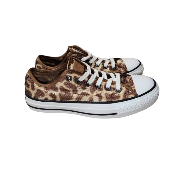 Chuck Taylor giraffe print sequined Sneakers Size 7 - Picture 2 of 8